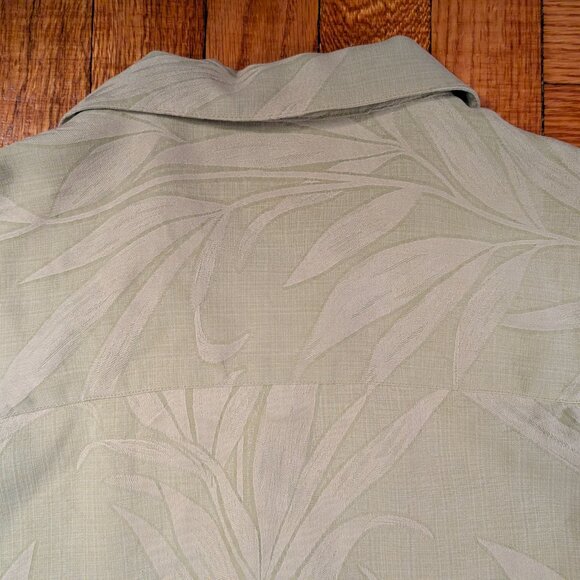 Tommy Bahama Hawaiian Shirt Mens Med Silk Green Button Bamboo Tropical Beach - Picture 4 of 7